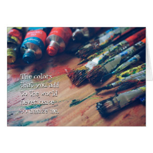 Cartão de Saudação de Artista de Paleta Colorida