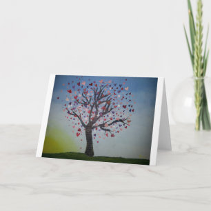 Cartão de Saudação de Árvore Coração