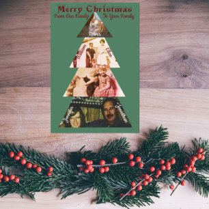 Cartão de Saudação de Árvore de Natal Dobrada com