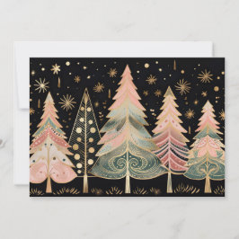 Cartão de Saudação de Árvore de Natal Festivo