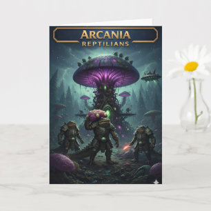 Cartão de saudação de batalha de fantasia de ficçã
