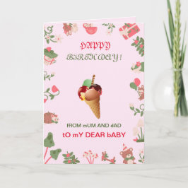 Cartão de saudação de bebê PINK