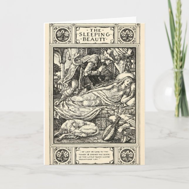 Cartão de saudação de beleza adormecida (Frente)