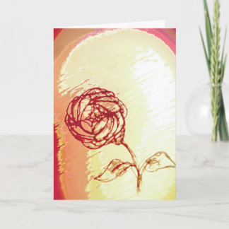 Cartão de Saudação de Bênção Dobreta Rosa Rústica