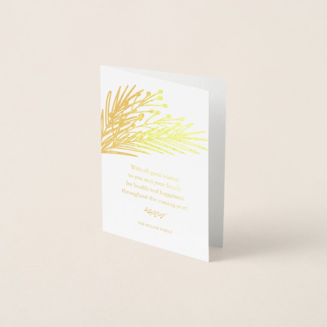 Cartão de Saudação de Berries & Folhas (Frente)