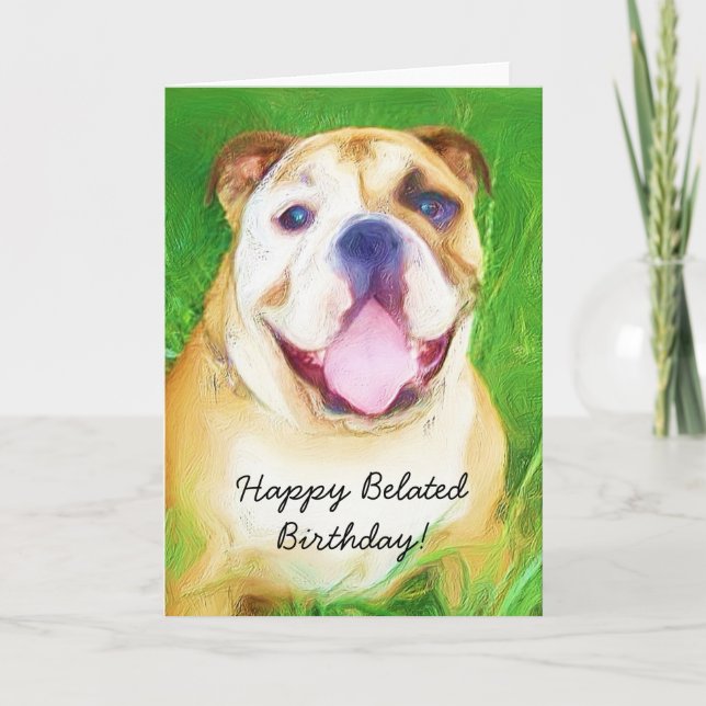 Cartão de saudação de Boat Bulldog Feliz Aniversár (Frente)