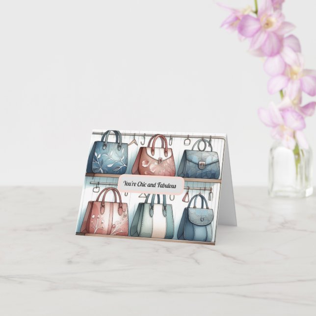 Cartão de Saudação de Bolsa Chic e Fabuloso (Orquídea)