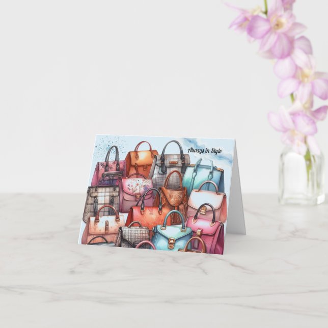 Cartão de Saudação de Bolsa Chique e Elegante (Orquídea)
