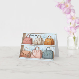 Cartão de Saudação de Bolsa de Mão Chic e Elegante