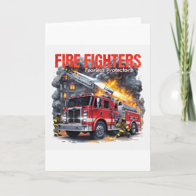 Cartão de Saudação de Bombeiros (Frente)