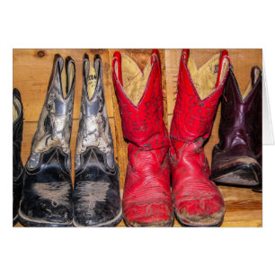Cartão de Saudação de Boot Vestido