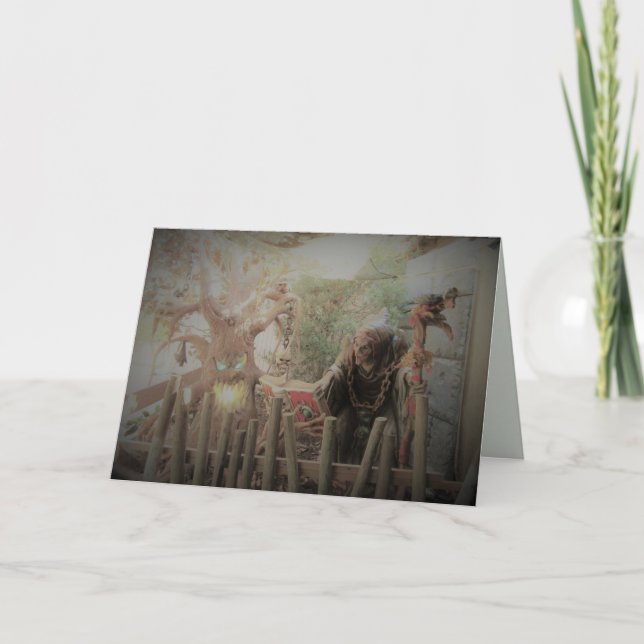 Cartão de Saudação de Bruxa Assustadora (Frente)