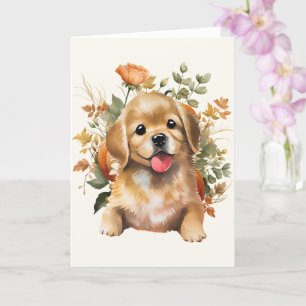 Cartão de saudação de cachorro, cartão postal de c