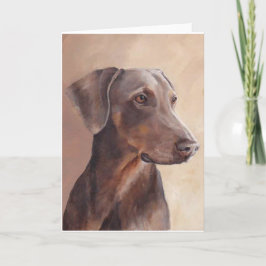 Cartão de Saudação de Cachorro Doberman Red Fawn