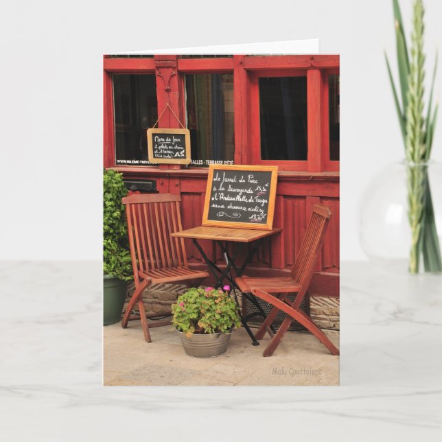 Cartão de Saudação de Café Francês (Frente)