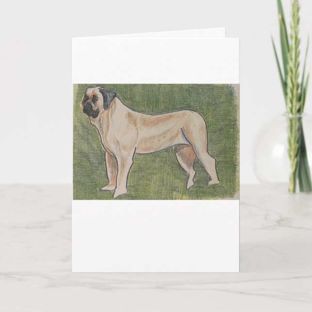 Cartão de Saudação de Cão Mastiffe (Frente)