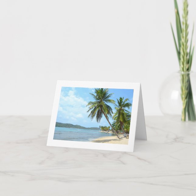 Cartão de saudação de Caribe Beach (Frente)