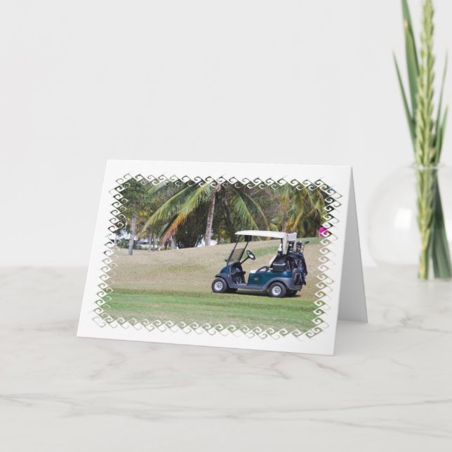 Cartão de Saudação de Carrinho de Golfe (Frente)