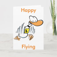 Cartão de Saudação de Cartoon Pato de Aviação