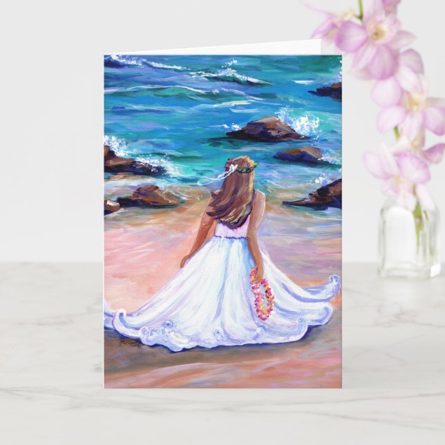 Cartão de Saudação de Casamento Havaiano Aloha (Orquídea)