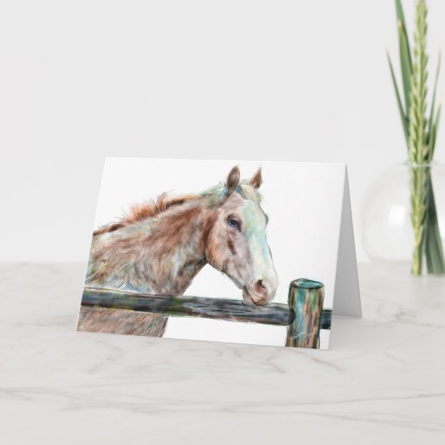 Cartão de Saudação de Cavalo Pintado (Frente)