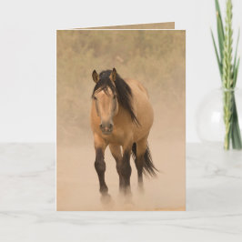 Cartão de Saudação de Cavalo Selvagem de Poeira