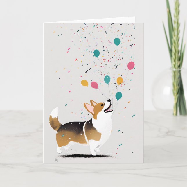 Cartão de Saudação de Celebração Corgi (Frente)