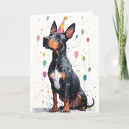 Cartão de Saudação de Celebração Doberman