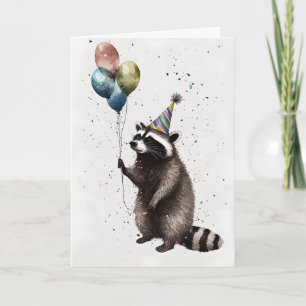 Cartão de Saudação de Celebração Raccoon
