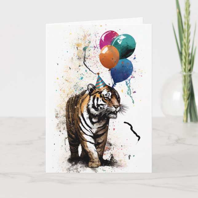 Cartão de Saudação de Celebração Tiger (Frente)