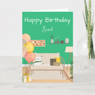 Cartão de Saudação de Cena de Mosaico Festivo