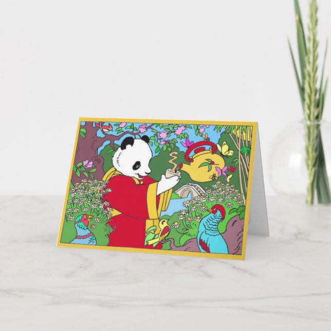 Cartão de Saudação de Chá Verde (Frente)