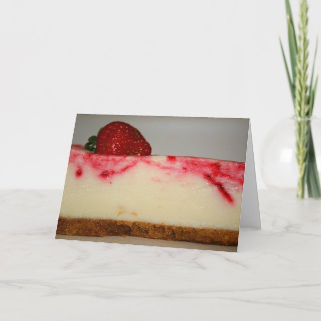 Cartão de Saudação de Cheesecake de Morango,Cartão (Frente)