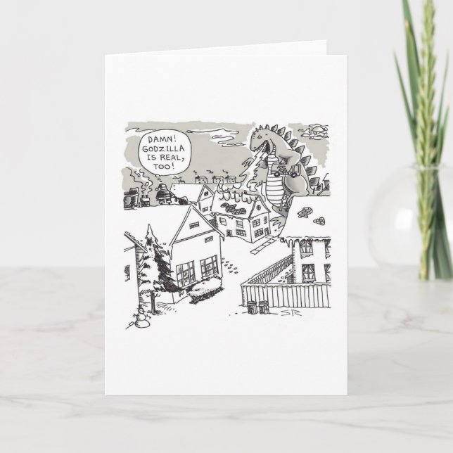 Cartão de saudação de Choque de Papais noeis (Frente)