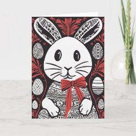 Cartão de Saudação de Coelho da Páscoa