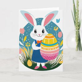Cartão de Saudação de Coelho da Páscoa