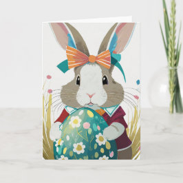 Cartão de Saudação de Coelho da Páscoa