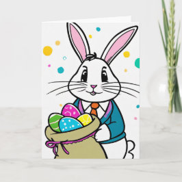 Cartão de Saudação de Coelho da Páscoa