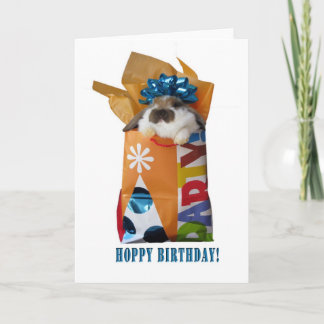 Cartão de saudação de coelho de aniversário