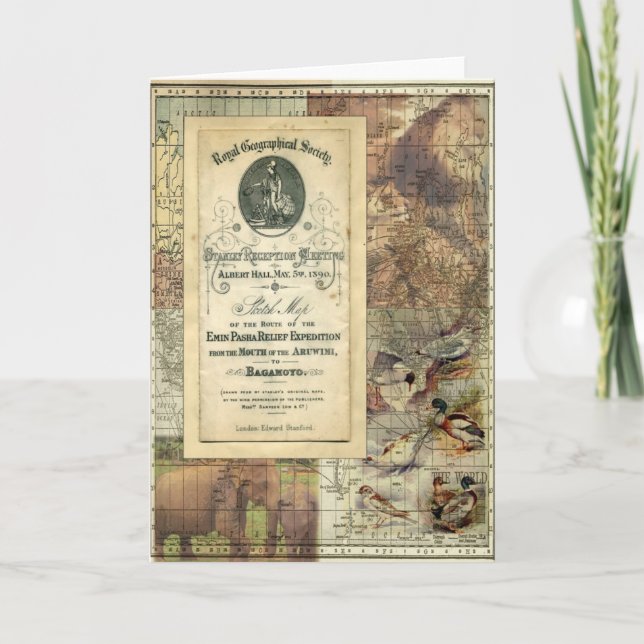 Cartão de Saudação de Colagem da Royal Geographic  (Frente)