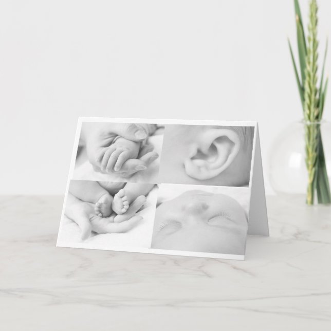 Cartão de Saudação de Colagem de Bebês (Frente)