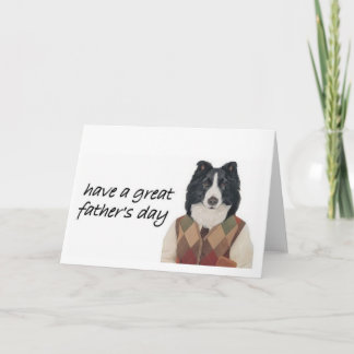Cartão de Saudação de Collie de Borda~Dia de os pa
