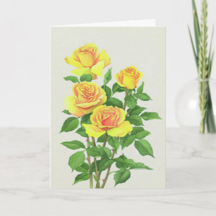 Cartão de saudação de compaixão por rosas amarelas