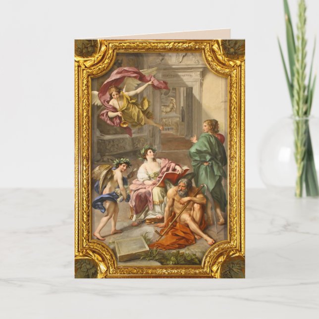 cartão de saudação de cor azul (Frente)