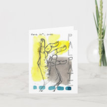 Cartão de Saudação de Cor da Água e Tinta