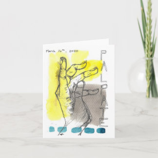 Cartão de Saudação de Cor da Água e Tinta