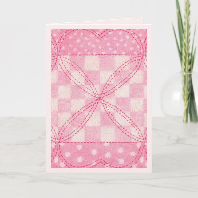 Cartão de saudação de cor rosa/cor-de-rosa (Frente)