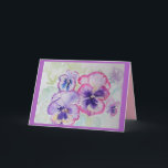 Cartão de saudação de cores aquáticas de Panteras<br><div class="desc">Estes cartões de pagamento encantadores colocam um sorriso no caso dos destinatários. Projetado de uma das minhas pinturas originais de aquarela de algumas pinceladas do meu próprio jardim. Aproveite!</div>