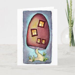 Cartão de Saudação de Cores Aquáticas para Mushroo