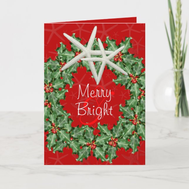 Cartão de saudação de coroa tropical de Natal (Frente)